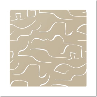 Gray color wavey pattern Posters and Art